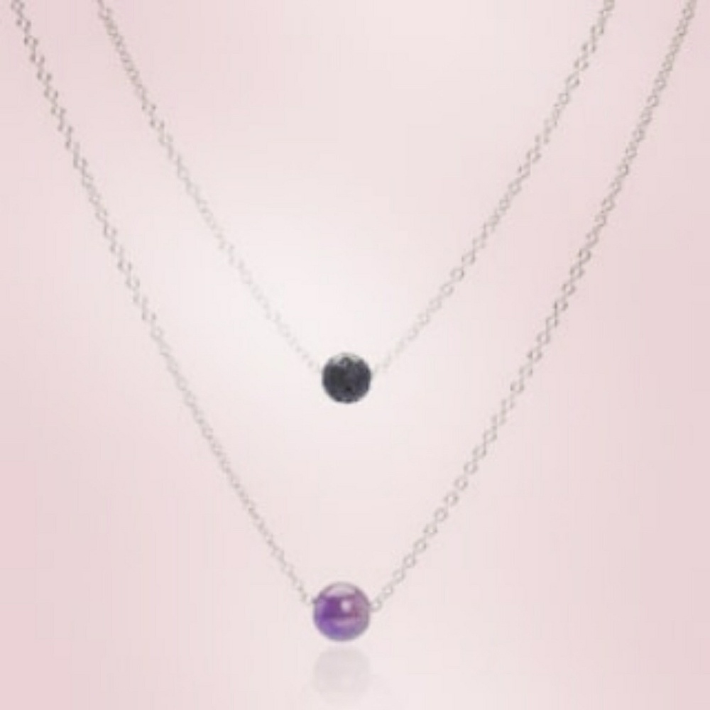 Reiki/Chakra Aromatherapy Lavastone Necklaces